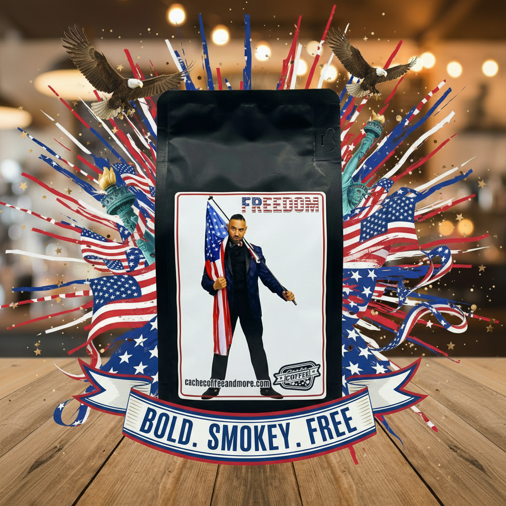 Freedom Roast with American flag elements